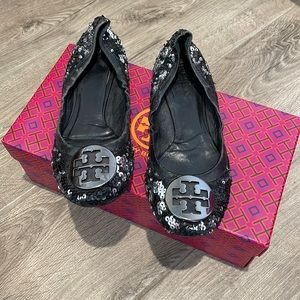 Fairly used Tory Burch sequin flats